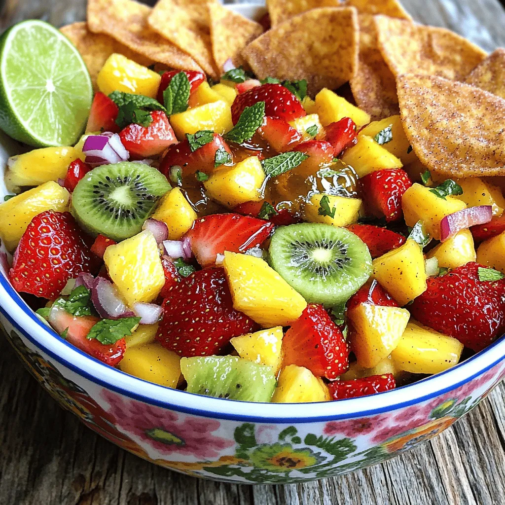 Fruit Salsa with Cinnamon Sugar Chips Delightful Treat