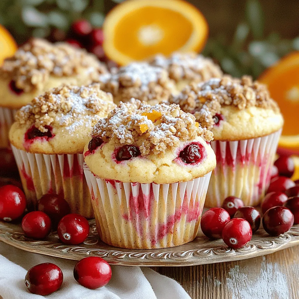 Bakery-Style Cranberry Orange Streusel Muffins Delight