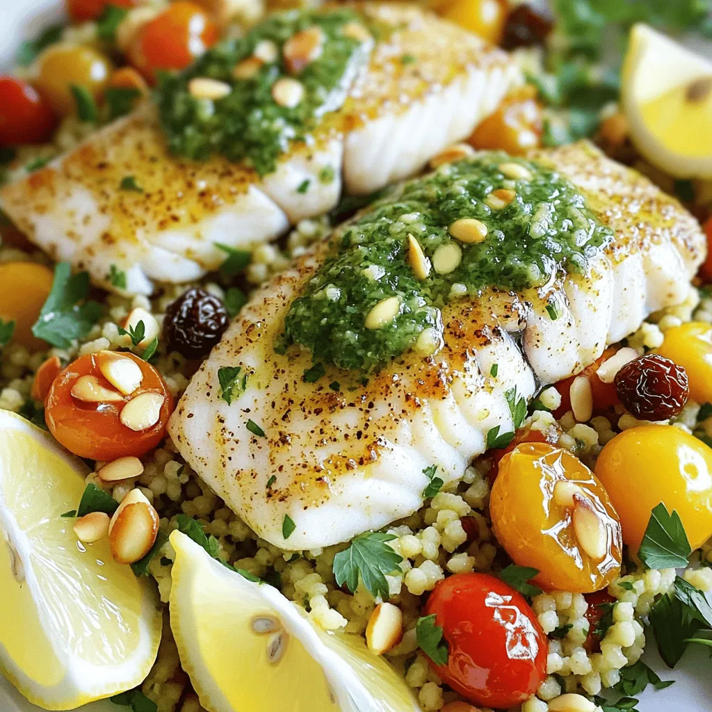 Moroccan Chermoula Baked Fish with Herb Couscous Delight