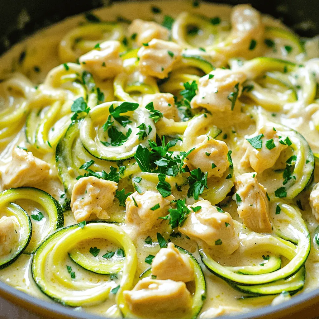 Zucchini Noodle Chicken Alfredo Simple and Satisfying