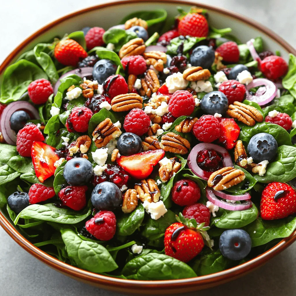Berry Spinach Salad with Pecans Nutritious Delight