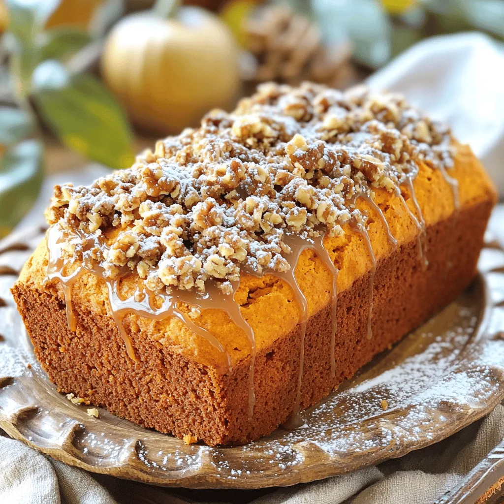 Pumpkin Streusel Maple Glaze Bread Tasty Fall Treat