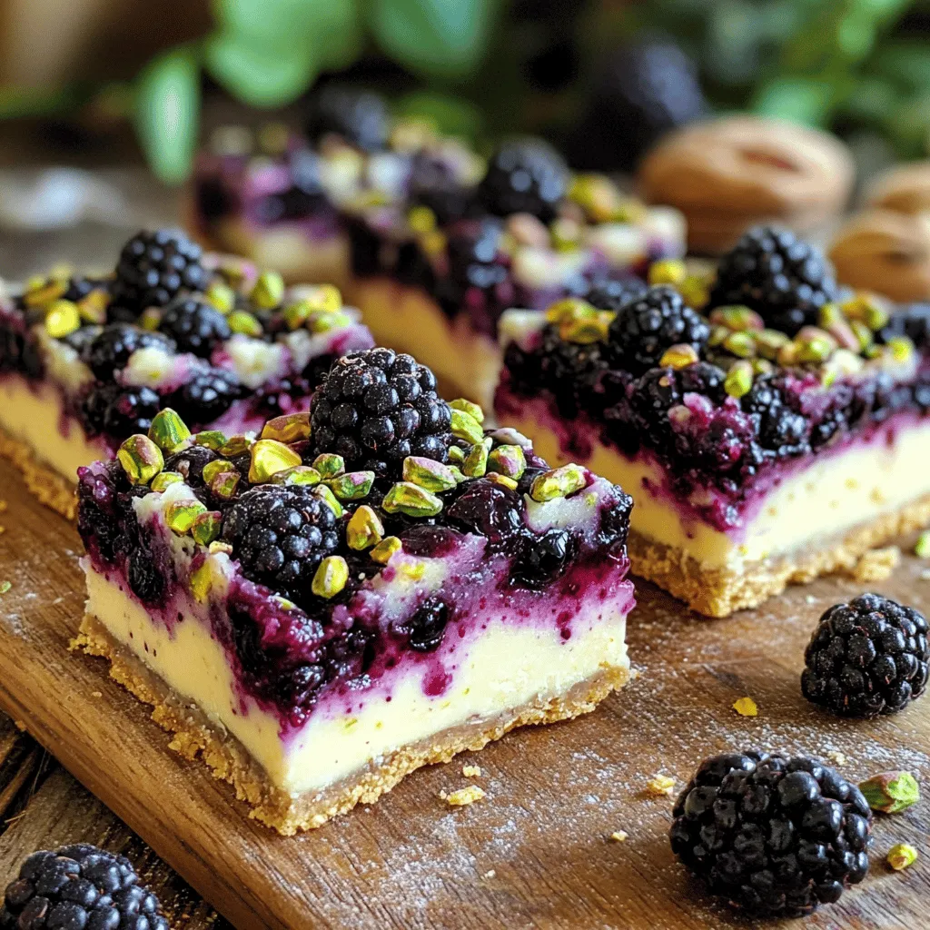 Blackberry Pistachio Dream Bars Irresistible Treat