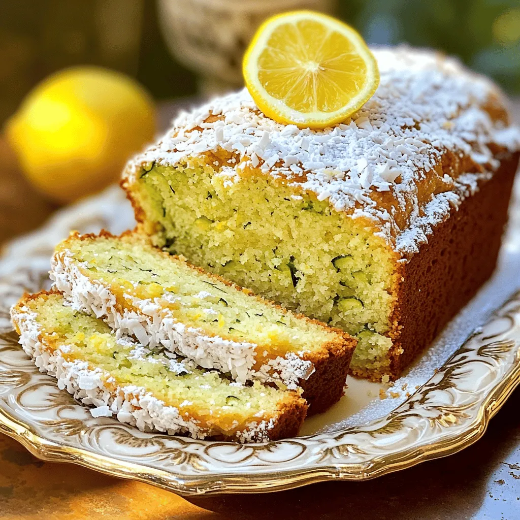 Tasty Lemon Coconut Zucchini Cake Delightful Treat