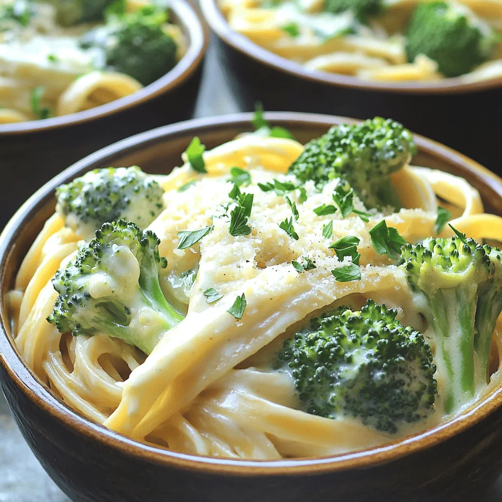 High-Protein Cottage Cheese Alfredo with Broccoli Dish