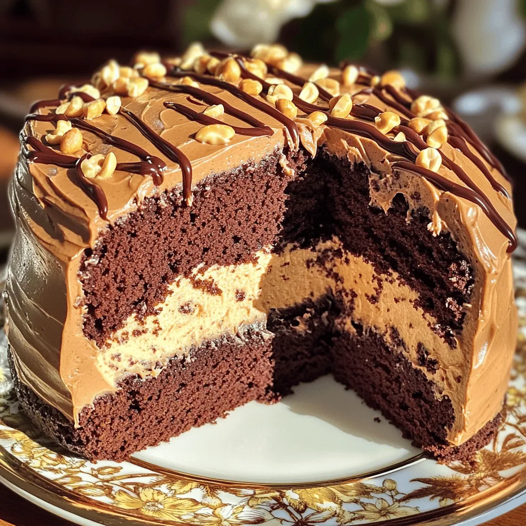 Extra Moist Chocolate Peanut Butter Cake Delight