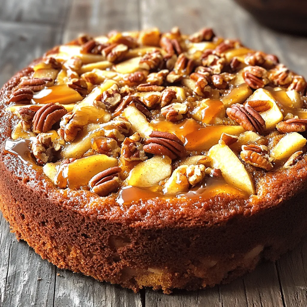 Apple Pecan Cake With Caramel Glaze Delightful Recipe