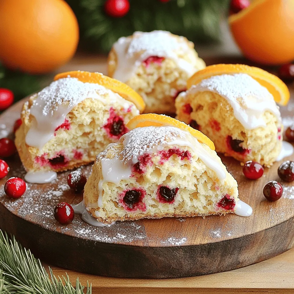 Warm Cranberry Orange Scones with Vanilla Glaze Delight