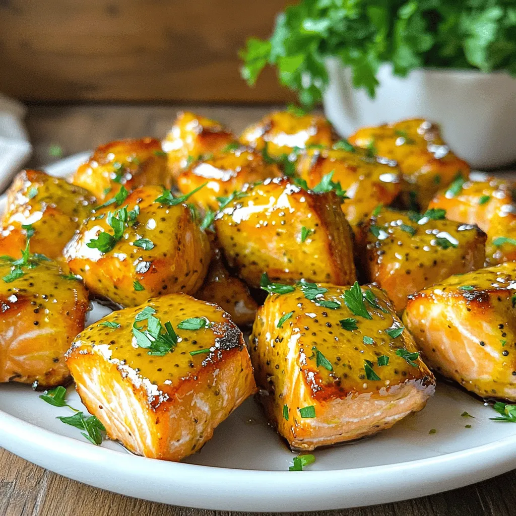Air Fryer Honey Mustard Salmon Bites Quick Recipe
