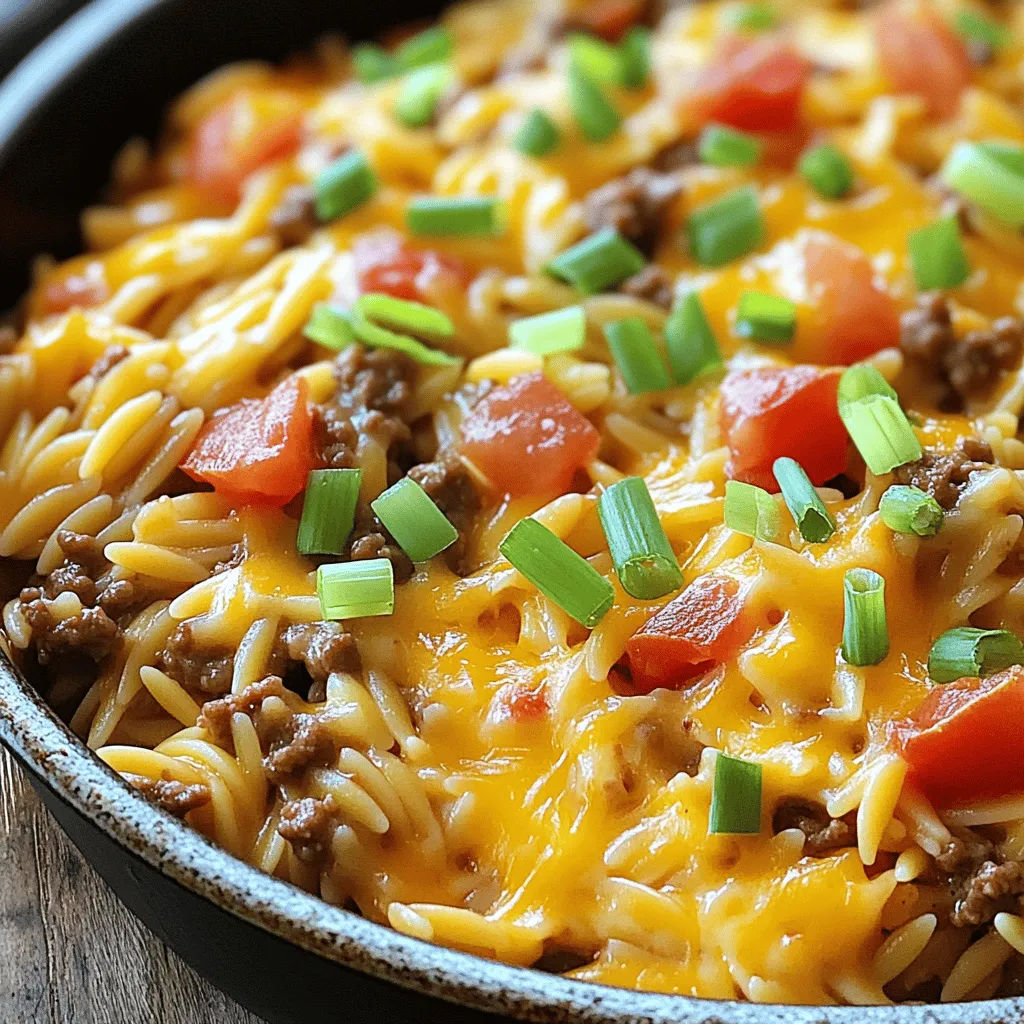 One-Pot Cheeseburger Orzo Skillet Flavorful Dinner