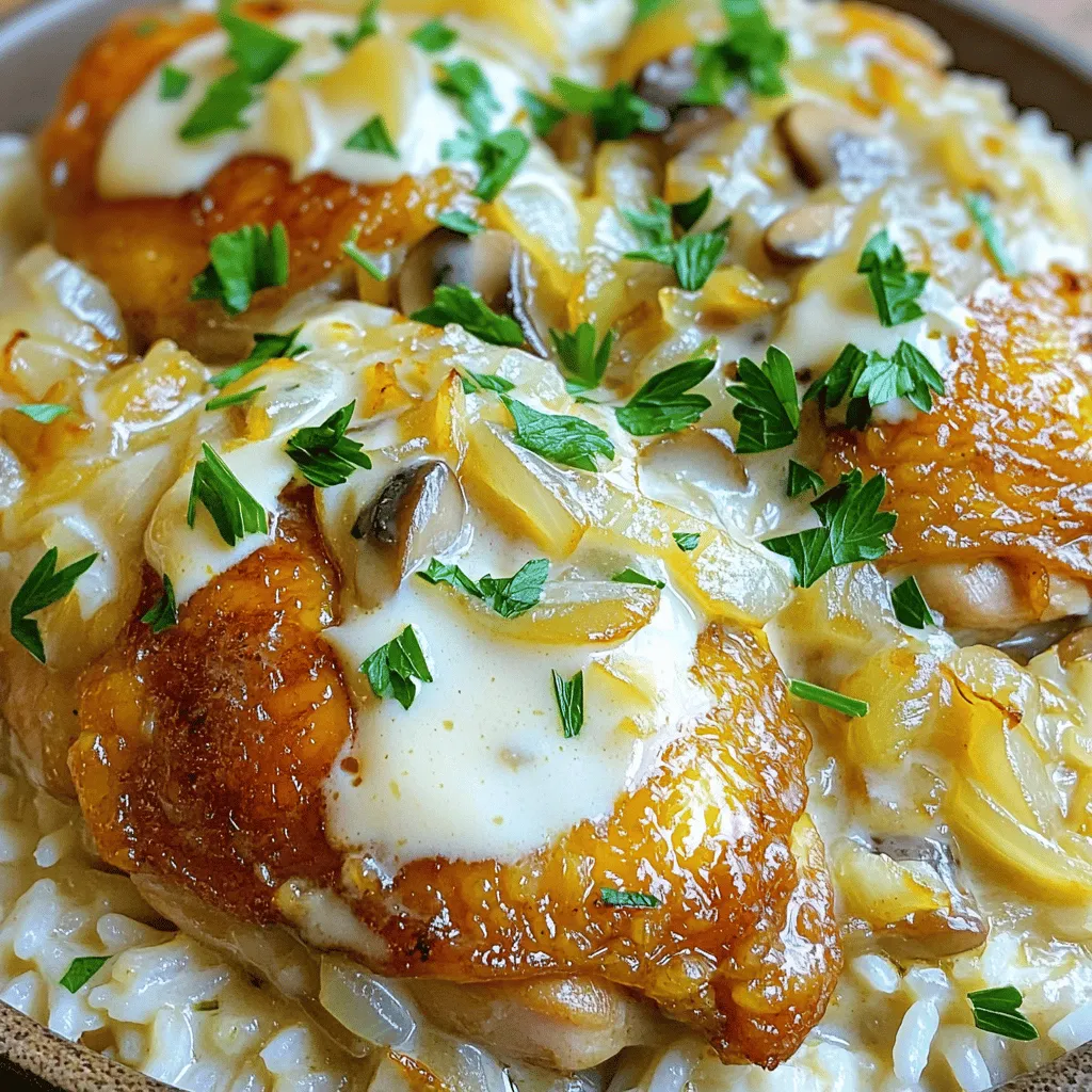 Creamy Smothered Chicken and Rice Flavorful Delight