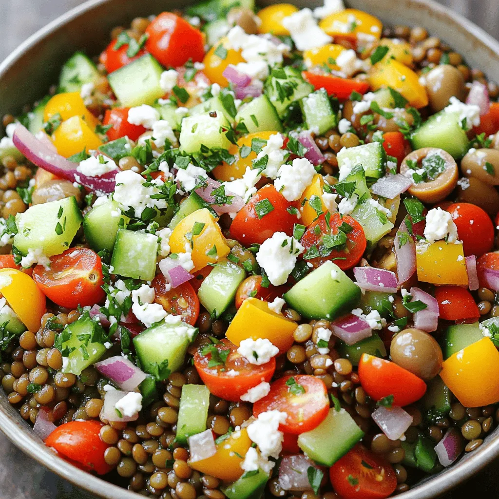 Mediterranean Greek Lentil Salad Fresh and Tasty Recipe