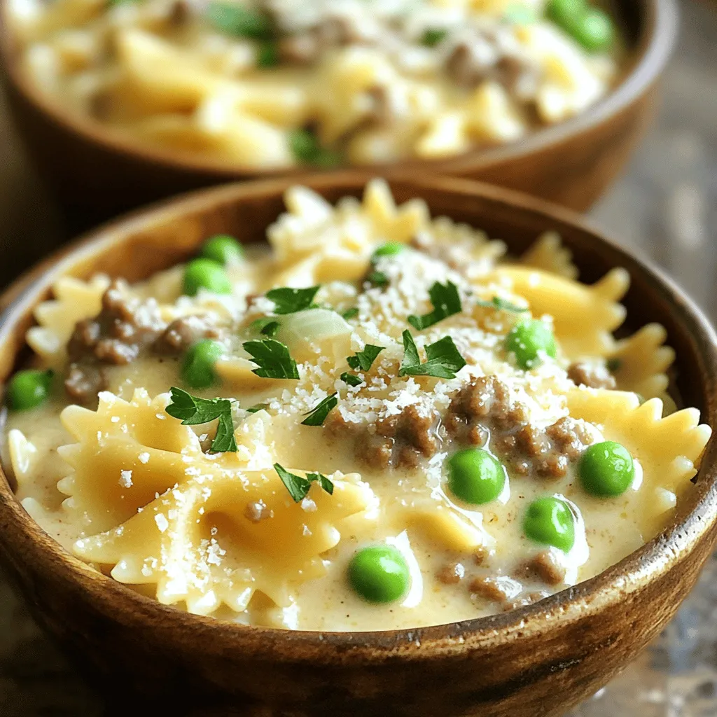 Creamy Beef and Bowtie Pasta Simple and Savory Dish