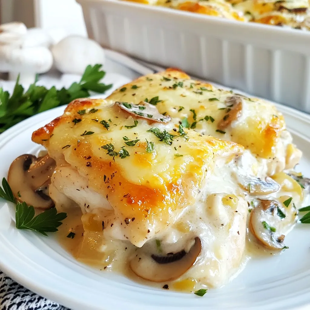 Keto Garlic Mushroom Chicken Casserole Delight