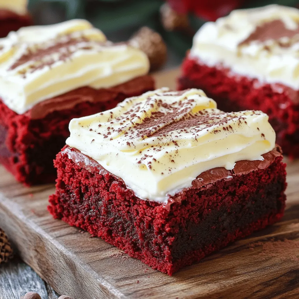 Red Velvet Brownies with Cream Cheese Frosting Delight