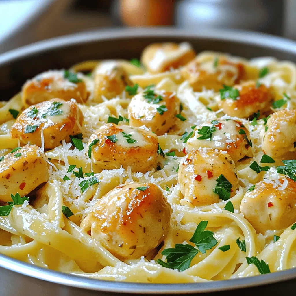 Garlic Butter Chicken Bites with Pasta Delightful Meal
