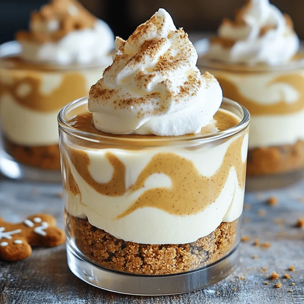 No-Bake Gingerbread Cheesecake Cups Delightful Flavor