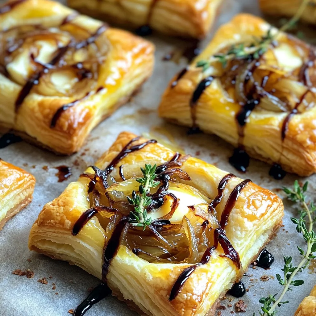 Caramelized Onion Brie Puff Pastry Tartlets Delight