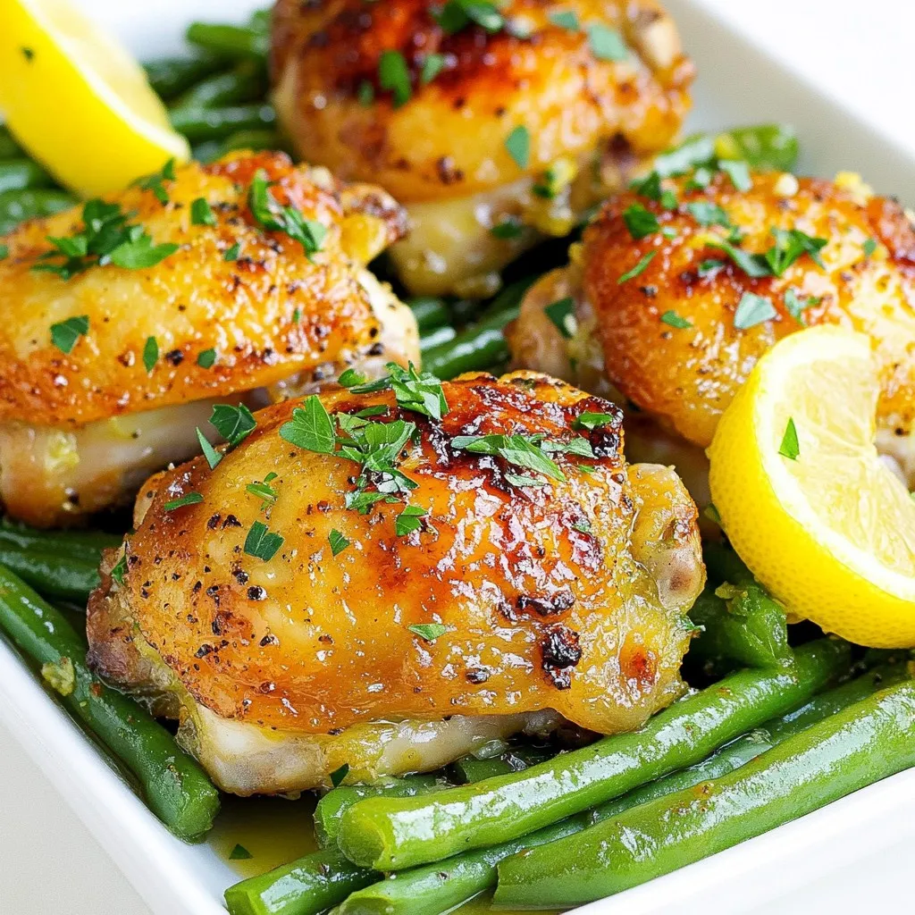 Lemon Garlic Chicken Thighs &#038; Green Beans Recipe