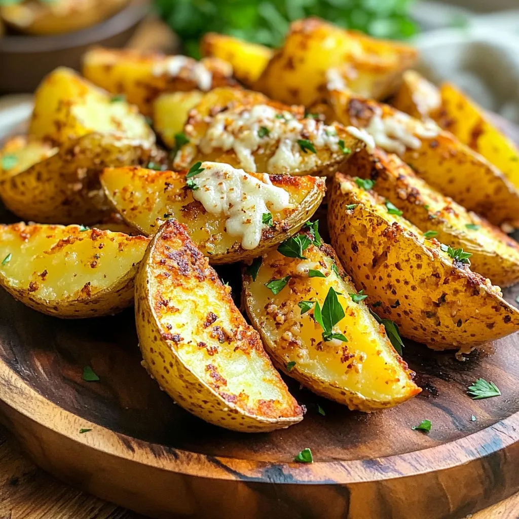 Air Fryer Garlic Parmesan Potato Wedges Crispy Delight