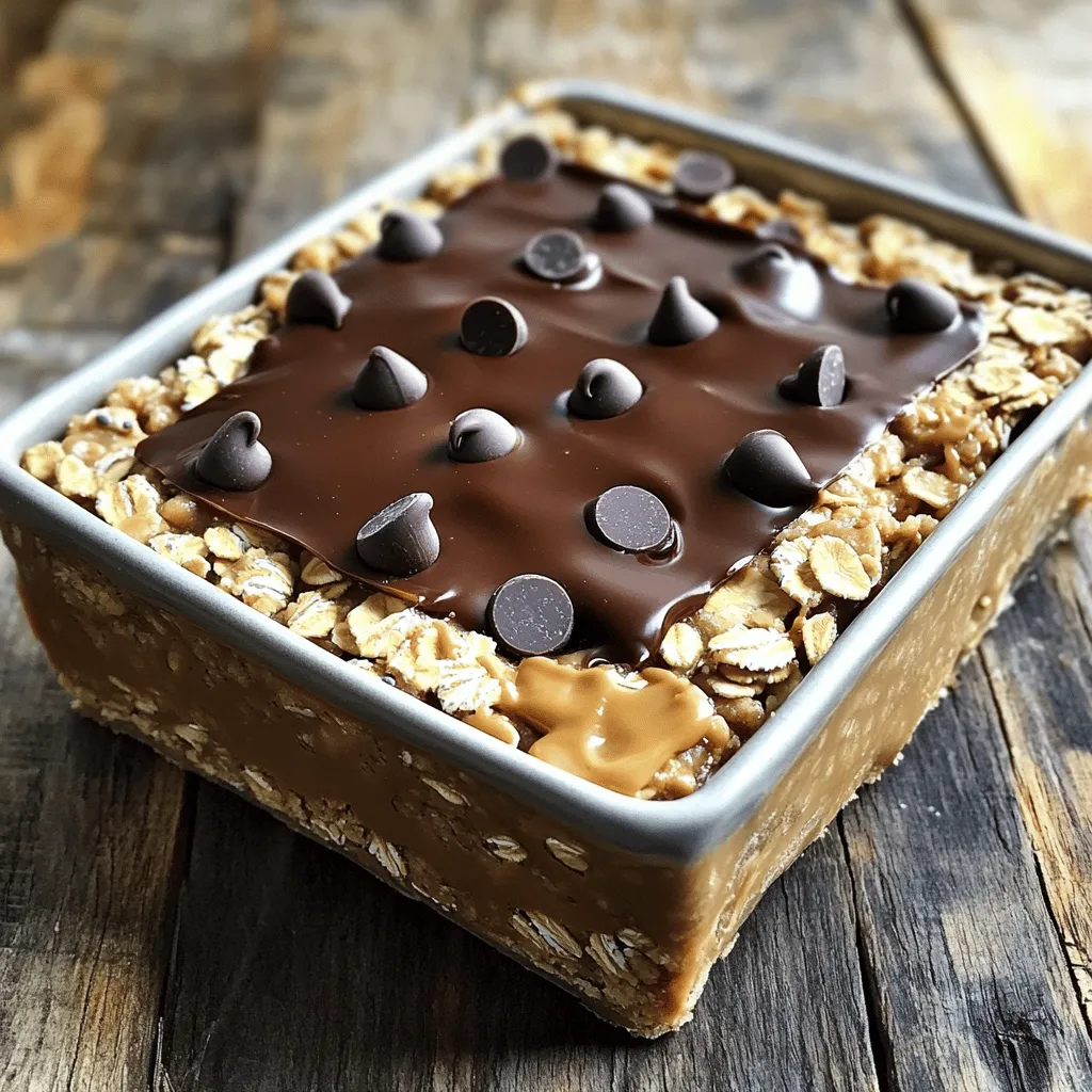 No-Bake Chocolate Peanut Butter Oat Bars Delight