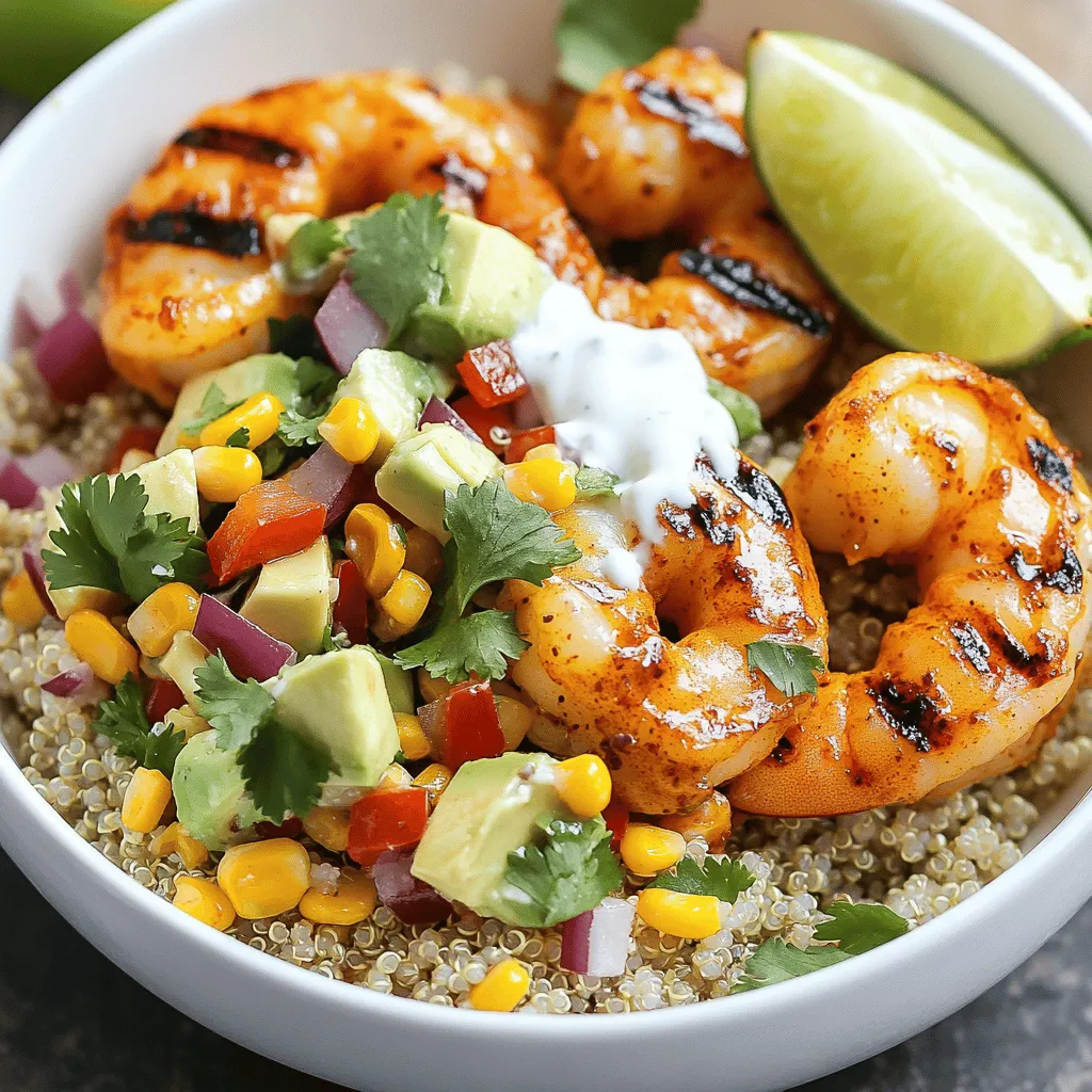 Grilled Shrimp Bowl with Avocado, Corn Salsa Delight