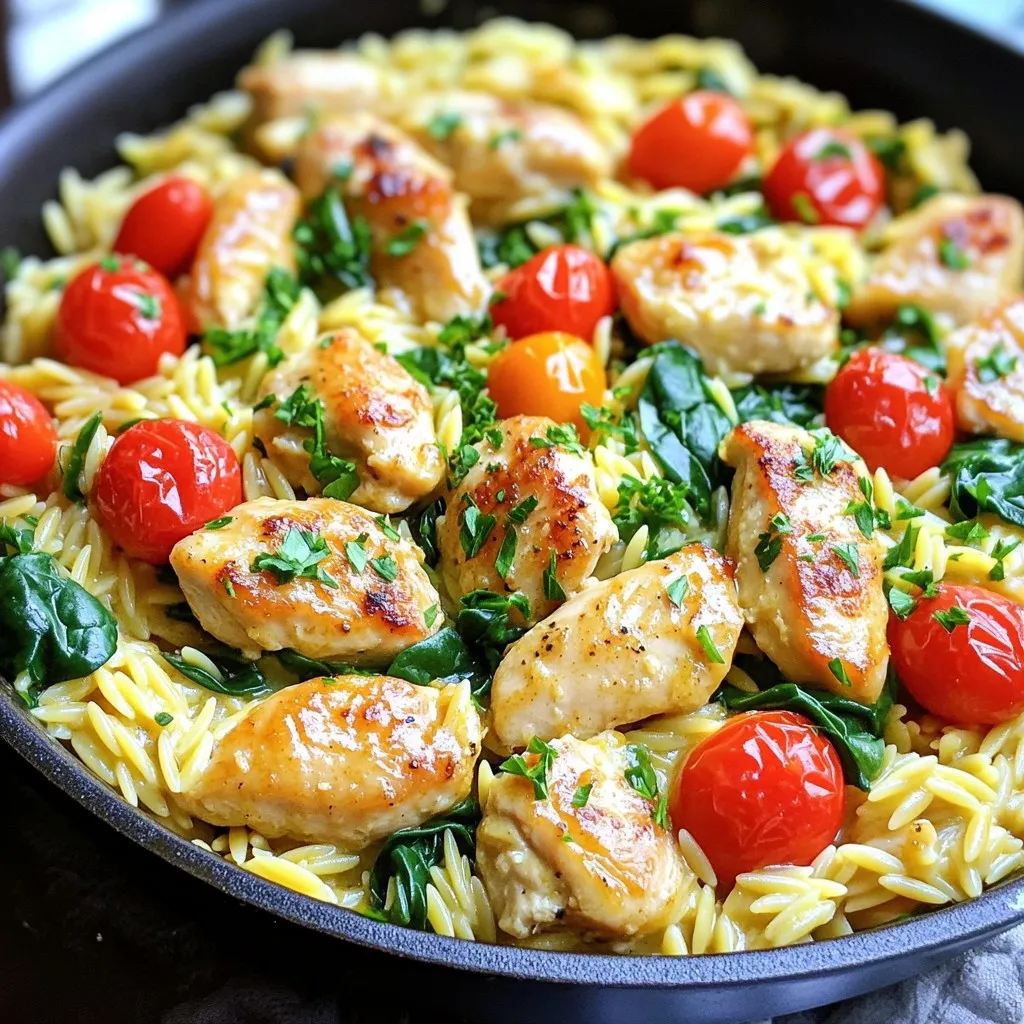 Garlic Butter Chicken Orzo Skillet Flavorful Meal