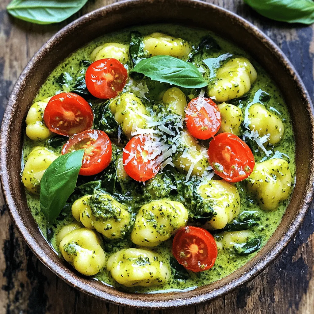 One Pot Creamy Pesto Gnocchi with Spinach Delight