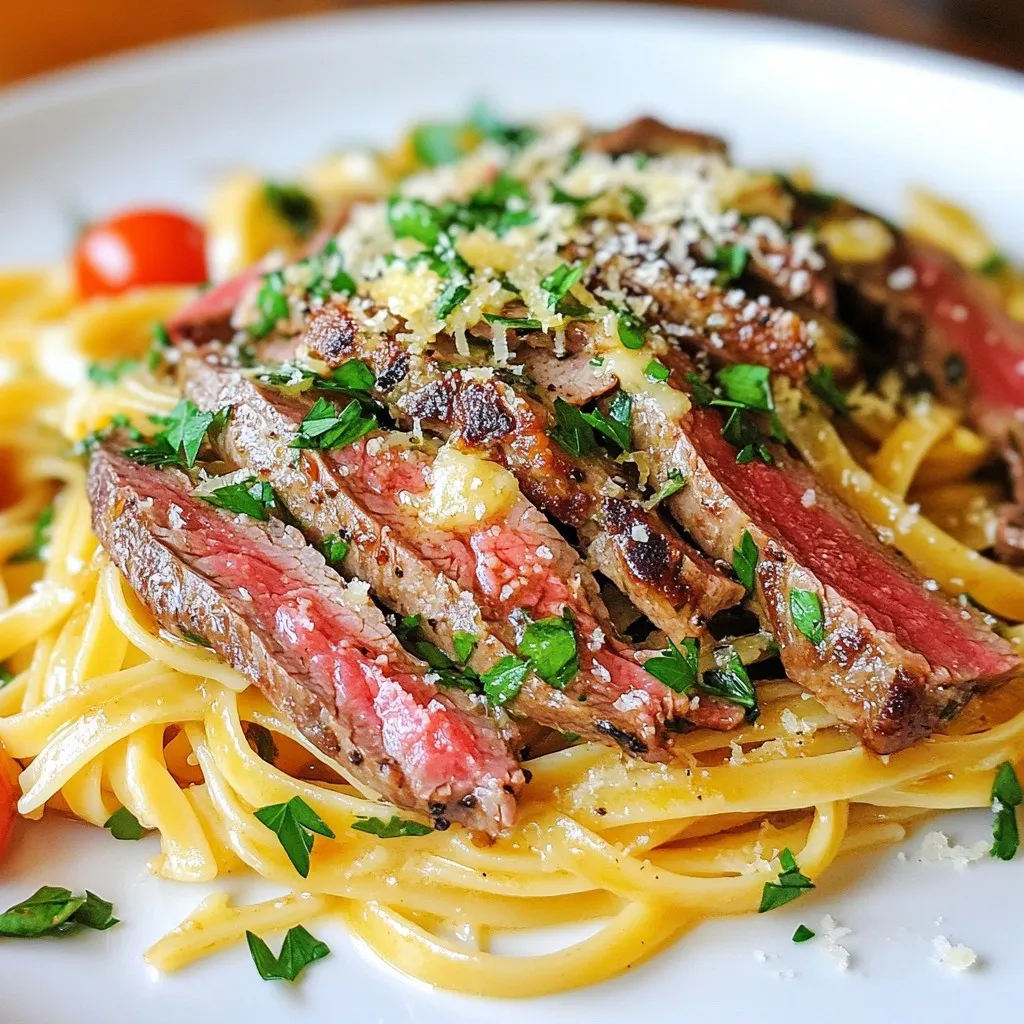 Cowboy Butter Steak Linguine Tasty Dinner Delight