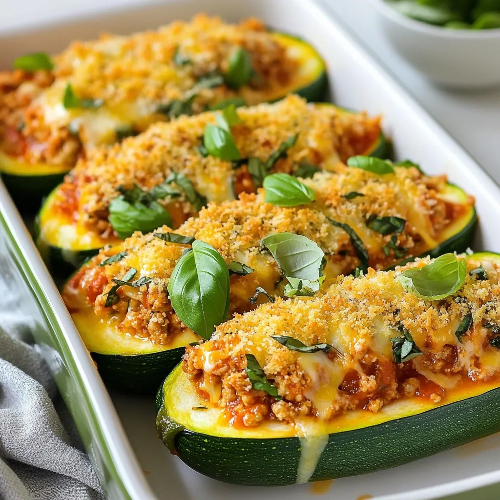 Chicken Parmesan Stuffed Zucchini Boats Delightful Meal
