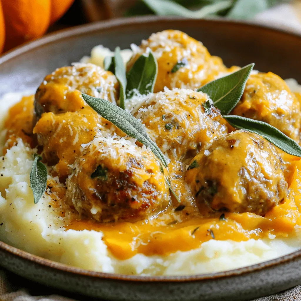 Turkey Meatballs in Pumpkin Sage Sauce Delight