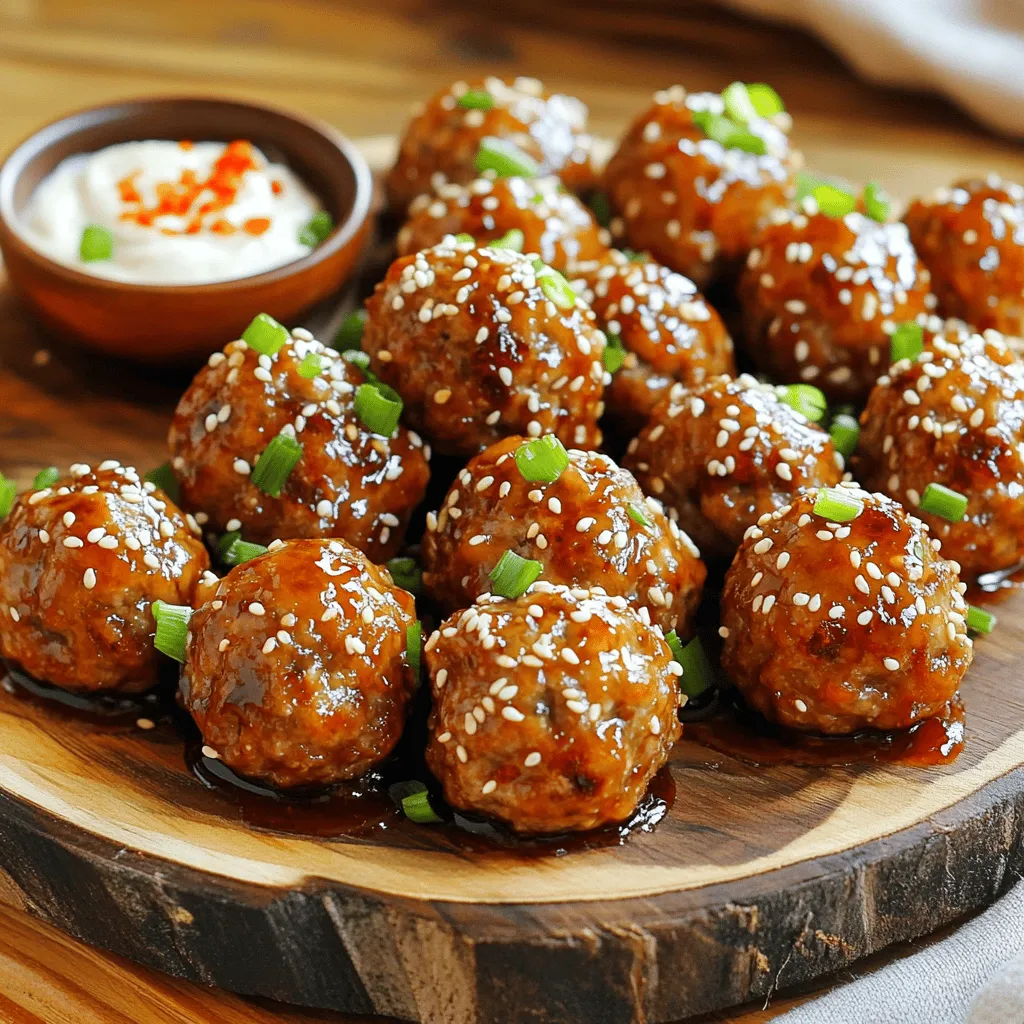 Korean BBQ Meatballs with Spicy Mayo Dip Delight