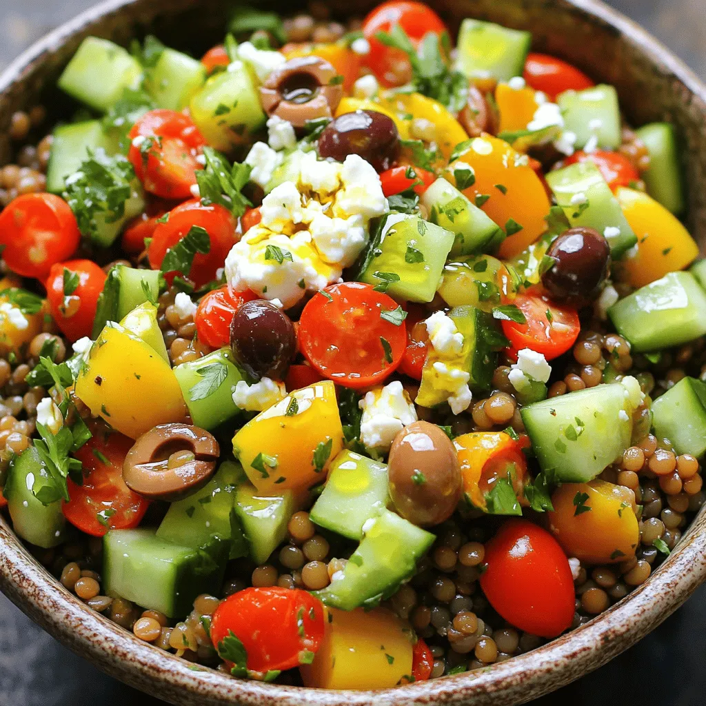 Mediterranean Greek Lentil Salad Flavorful and Healthy