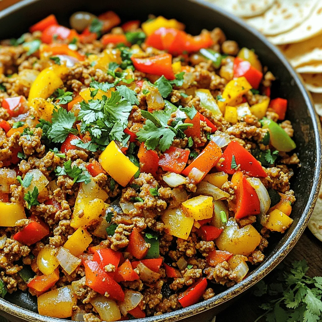 Ground Turkey and Peppers Simple One-Pan Meal
