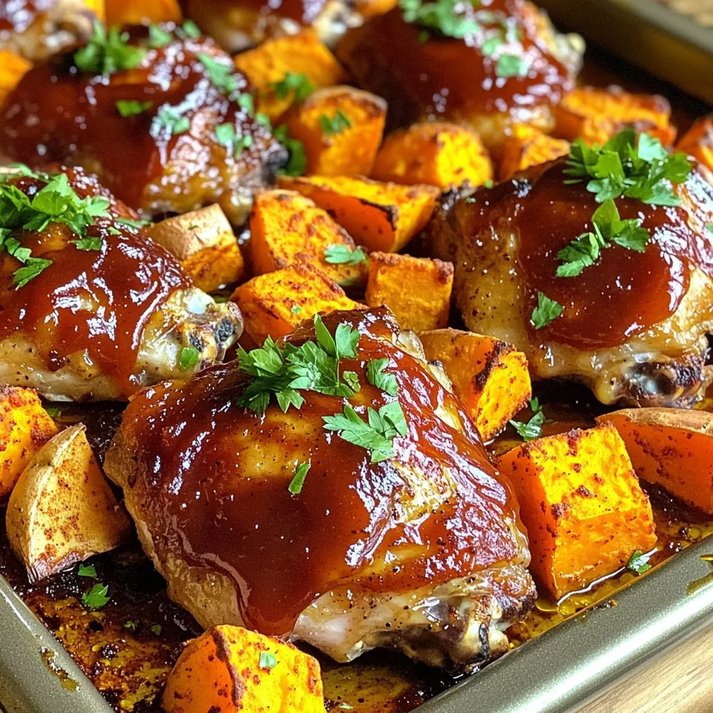 Sheet Pan BBQ Chicken &#038; Sweet Potatoes Delight