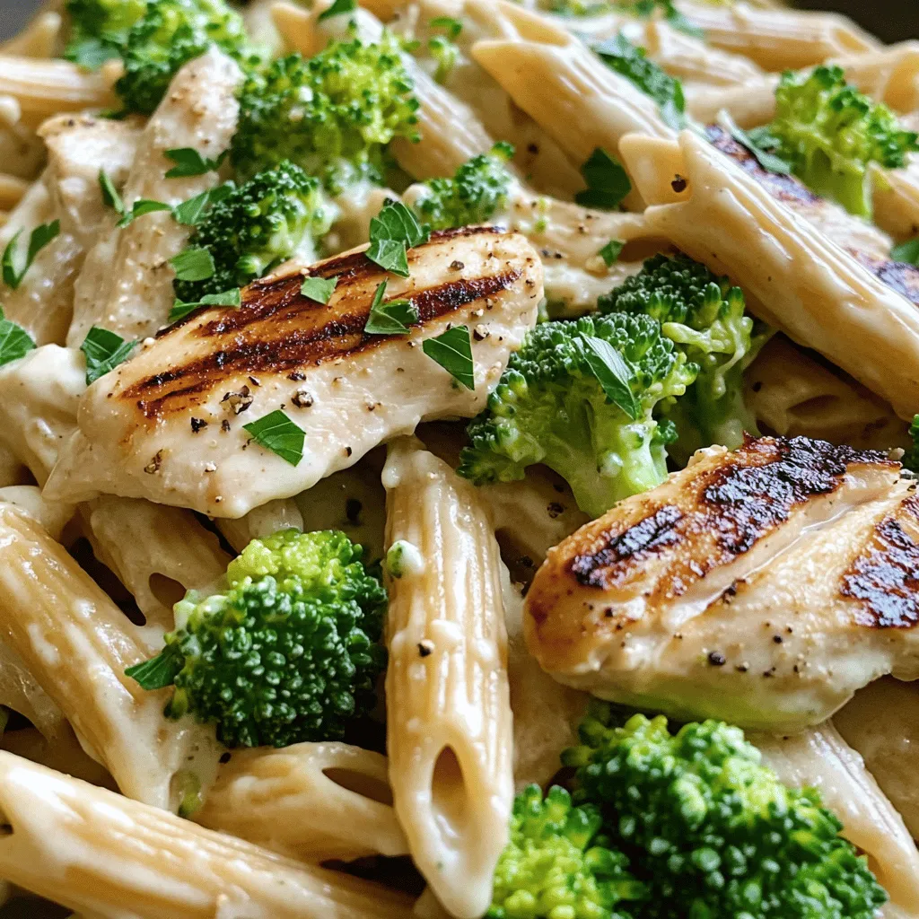 High Protein Grilled Chicken Alfredo Pasta Recipe