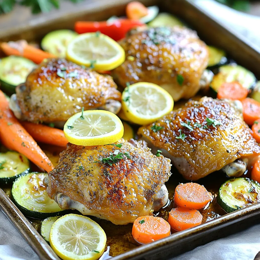 Sheet Pan Lemon Herb Chicken &#038; Veggies Delight