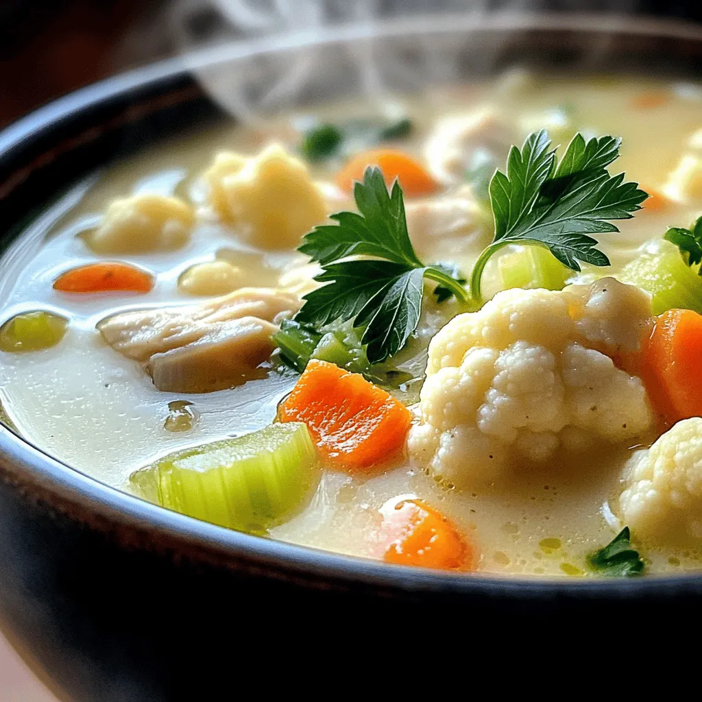 30-Minute Cauliflower Chicken Soup Savory Comfort Meal