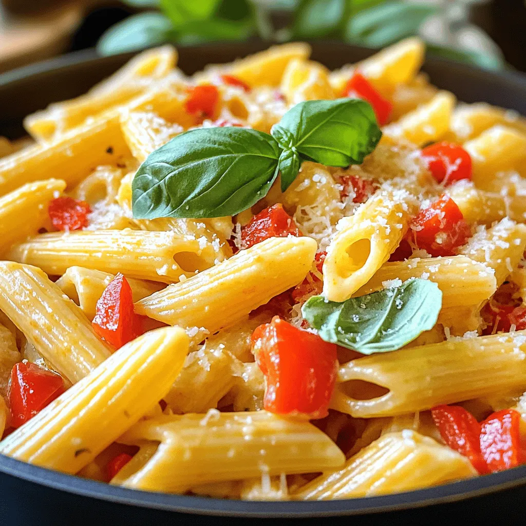 Creamy Cottage Cheese Red Pepper Pasta Delight