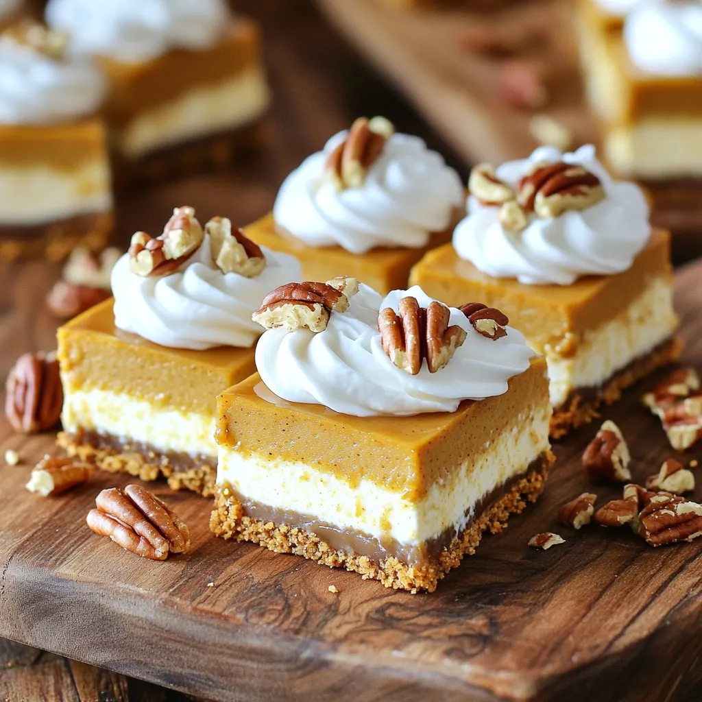 No-Bake Pumpkin Pie Cheesecake Bars Delightful Treat