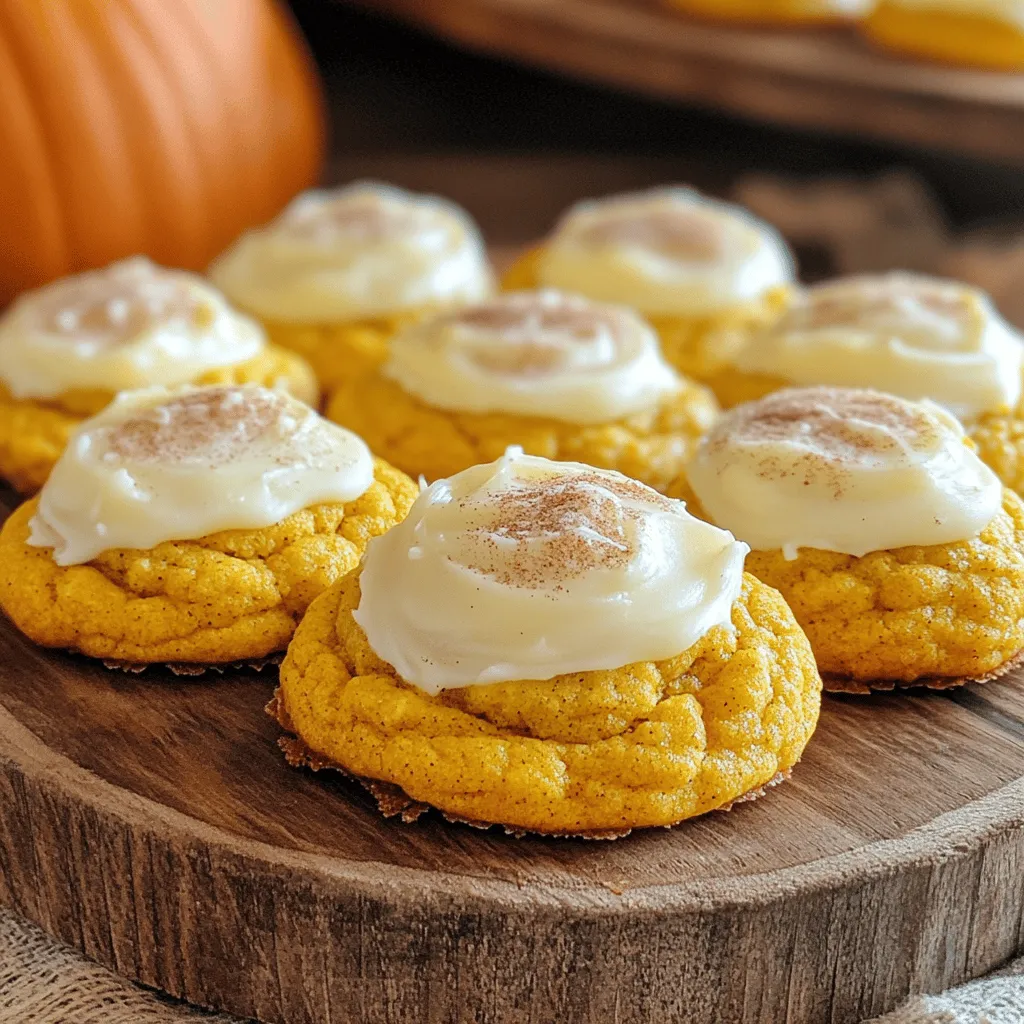 Soft Pumpkin Cookies with Cream Cheese Icing Delight