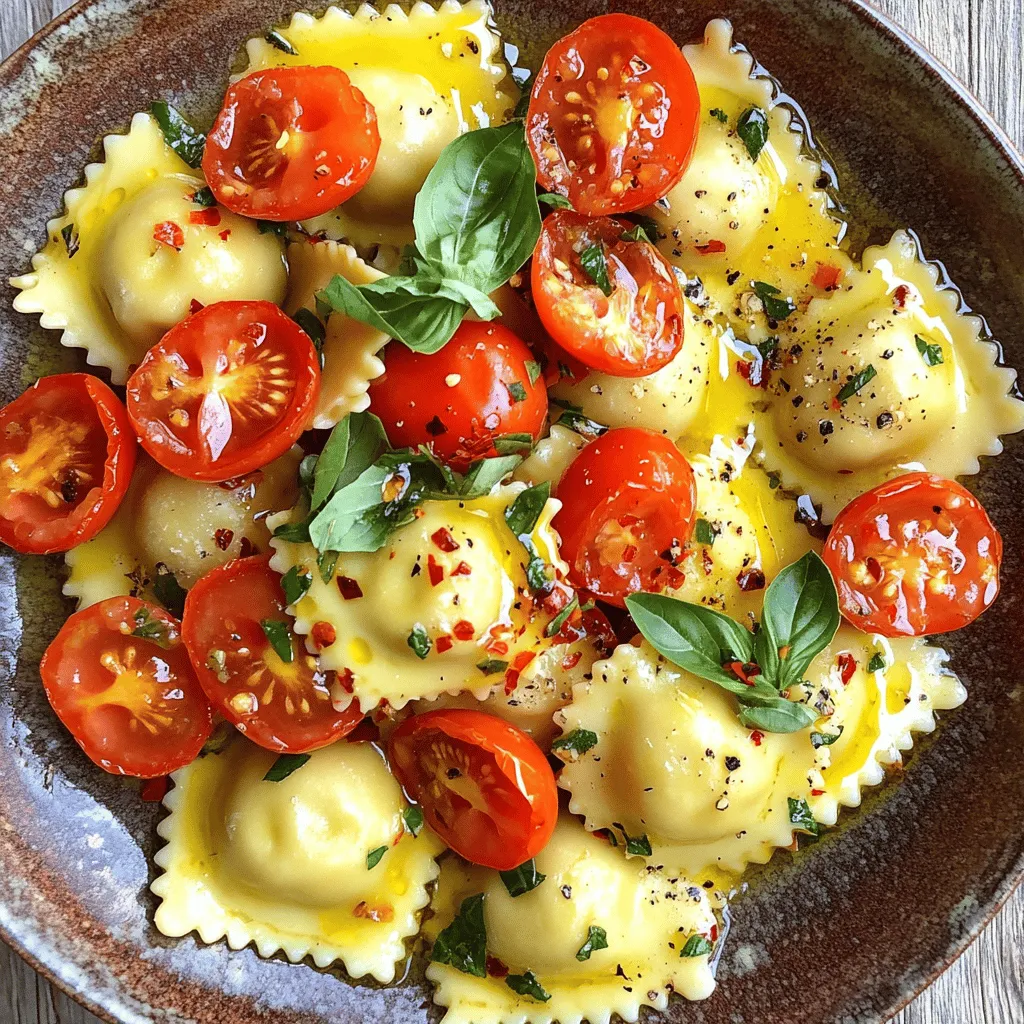 Delicious Ravioli with Fresh Tomatoes Quick Dish