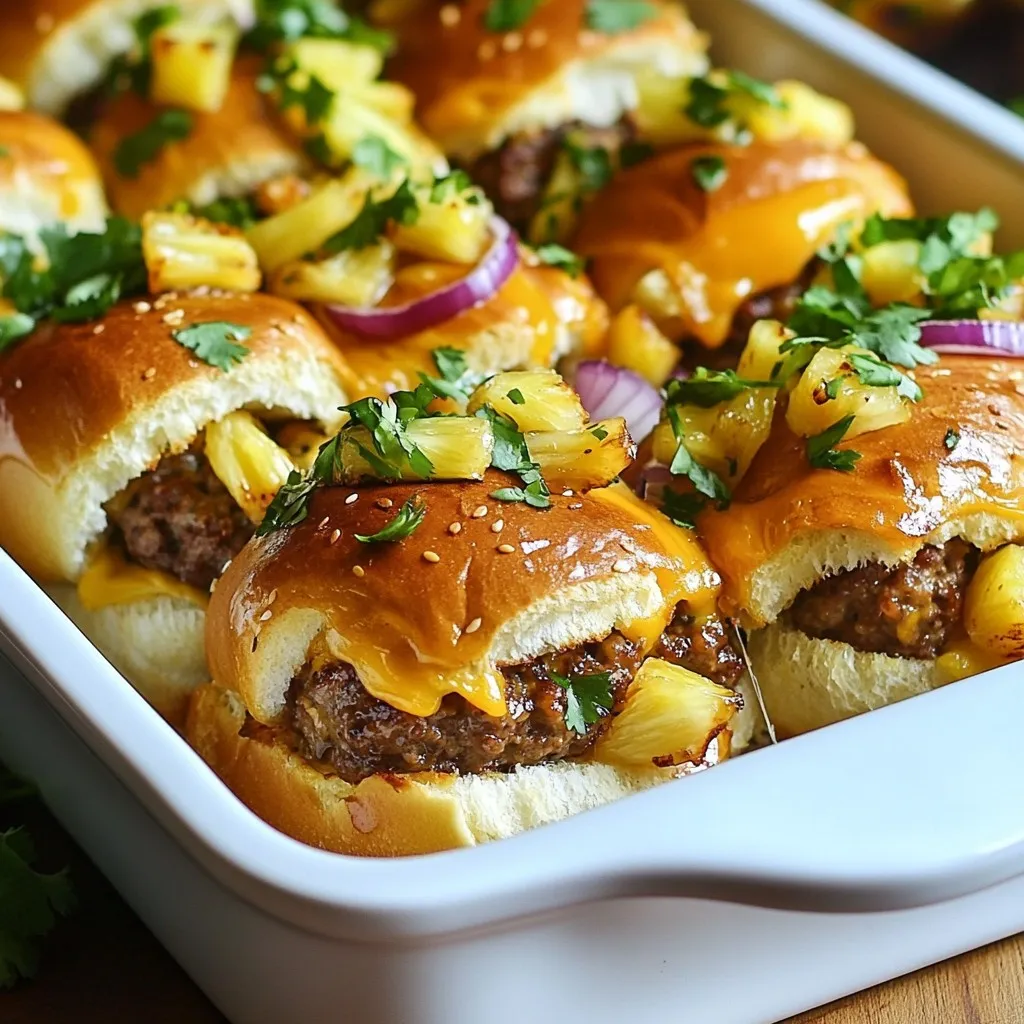 Hawaiian Roll Cheeseburger Sliders Tasty Party Treat