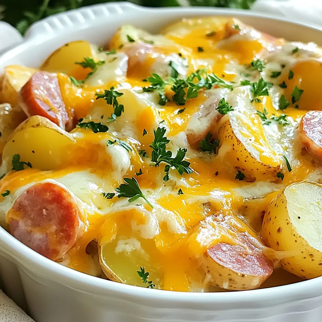Crockpot Cheesy Potatoes &#038; Kielbasa Easy Comfort Dish