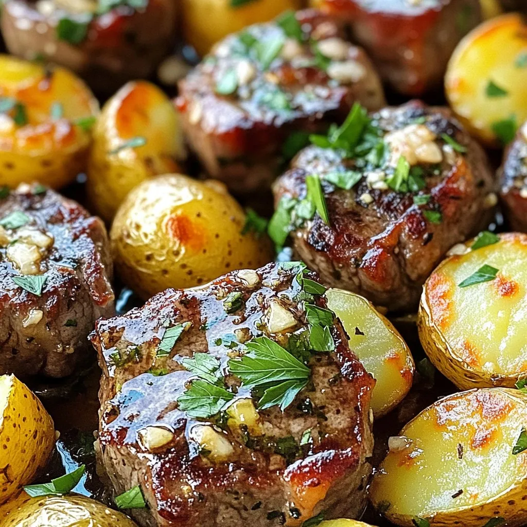 Garlic Butter Steak Bites and Potatoes Simple Meal