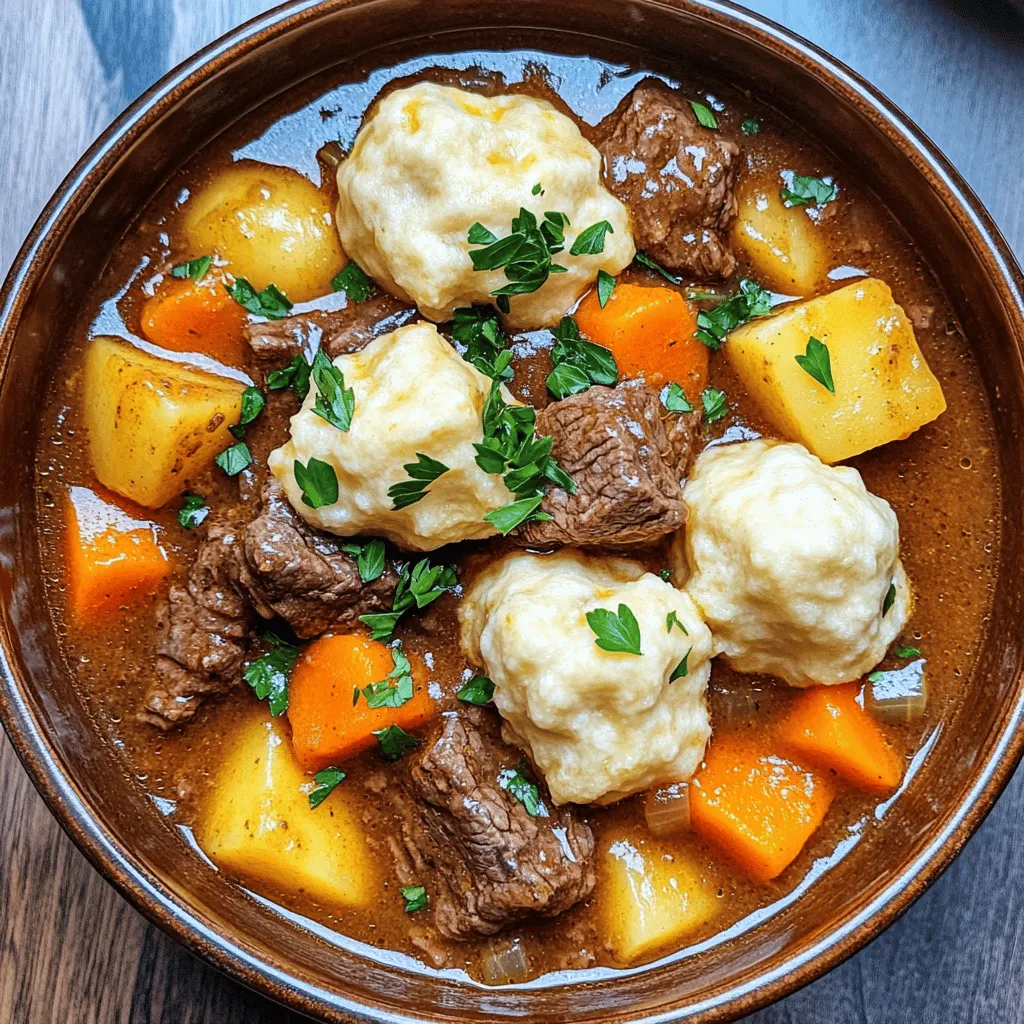 Nutritious Slow Cooker Beef Stew &#038; Fluffy Dumplings