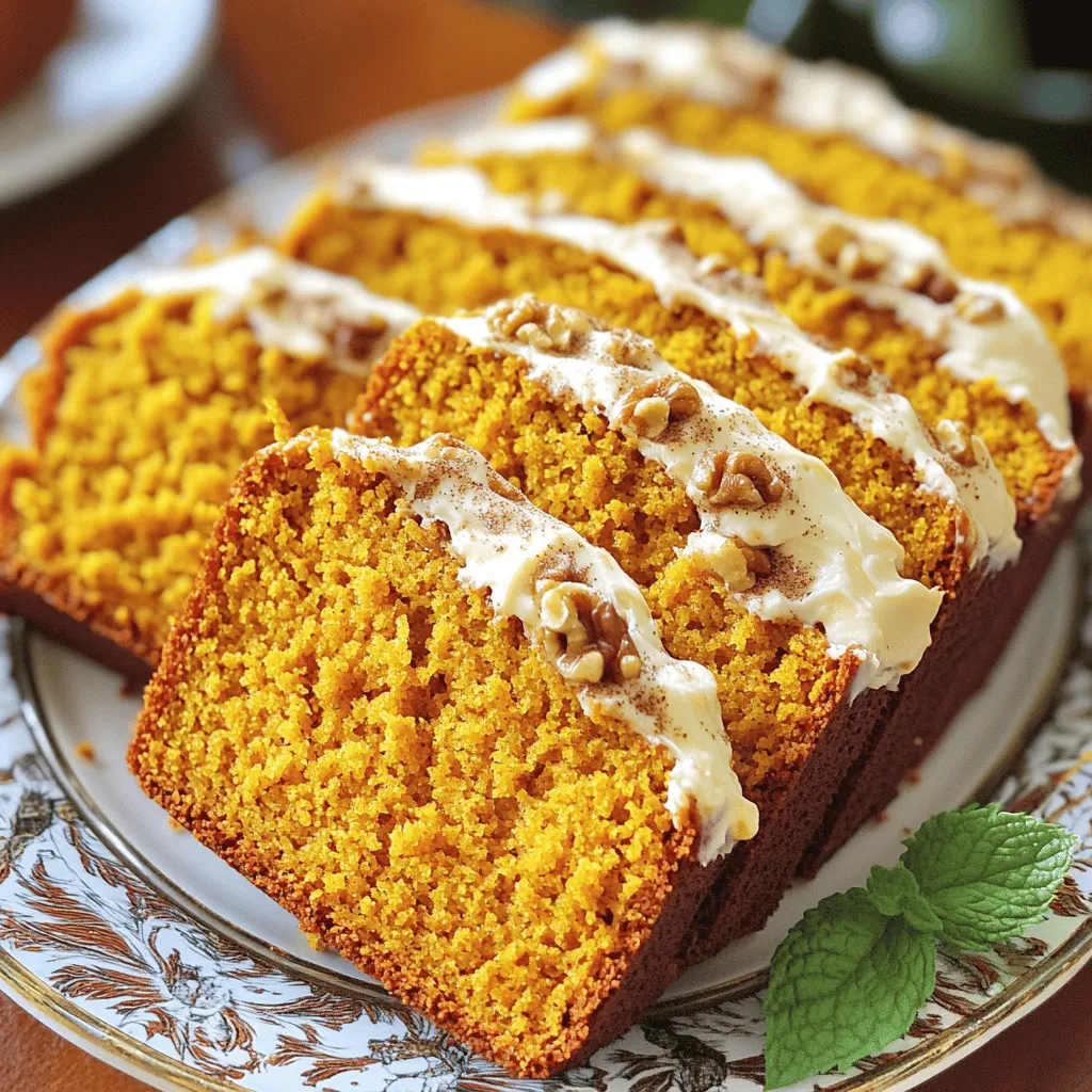 Pumpkin Bread with Cream Cheese Frosting Delight