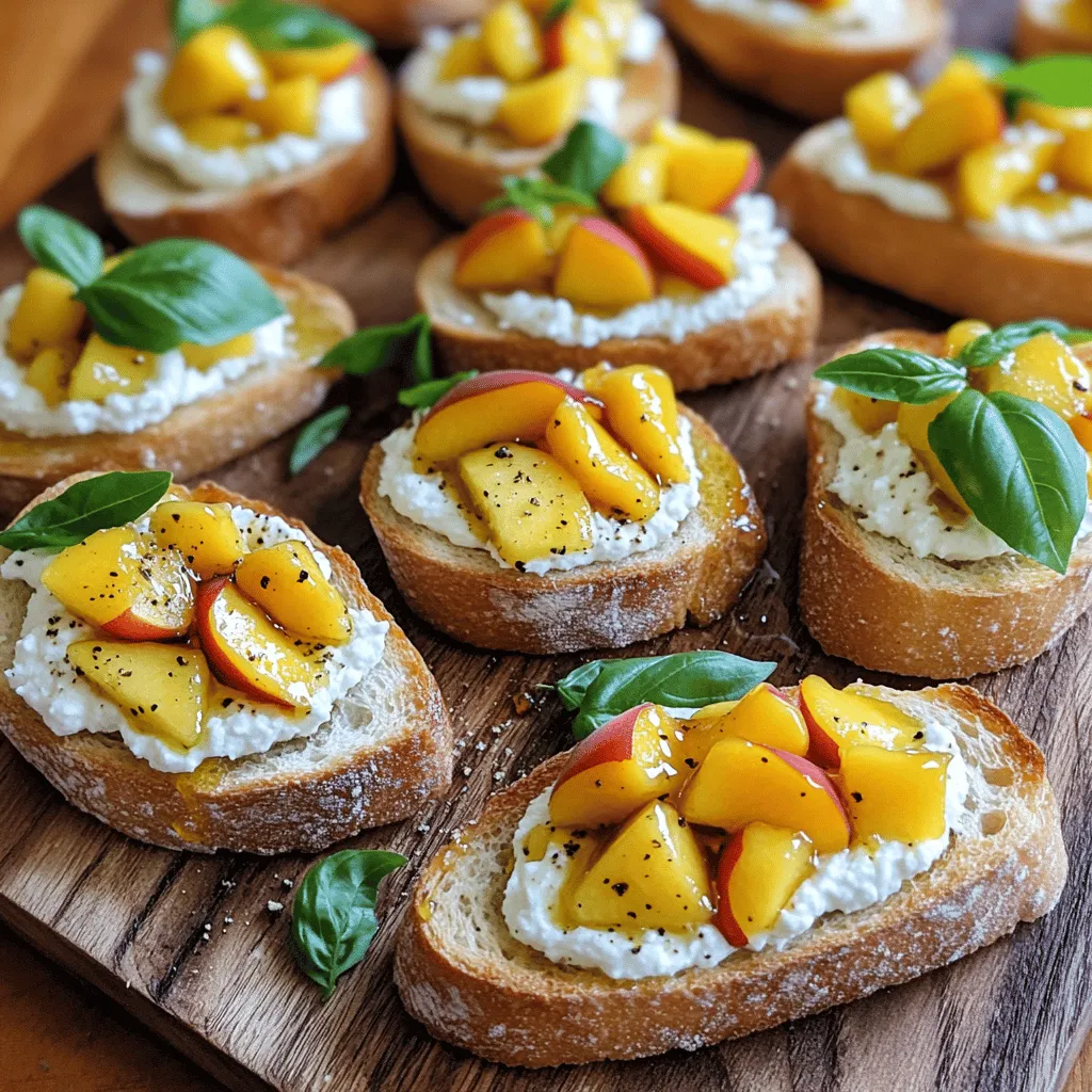 Best Peach Bruschetta With Whipped Ricotta Delight