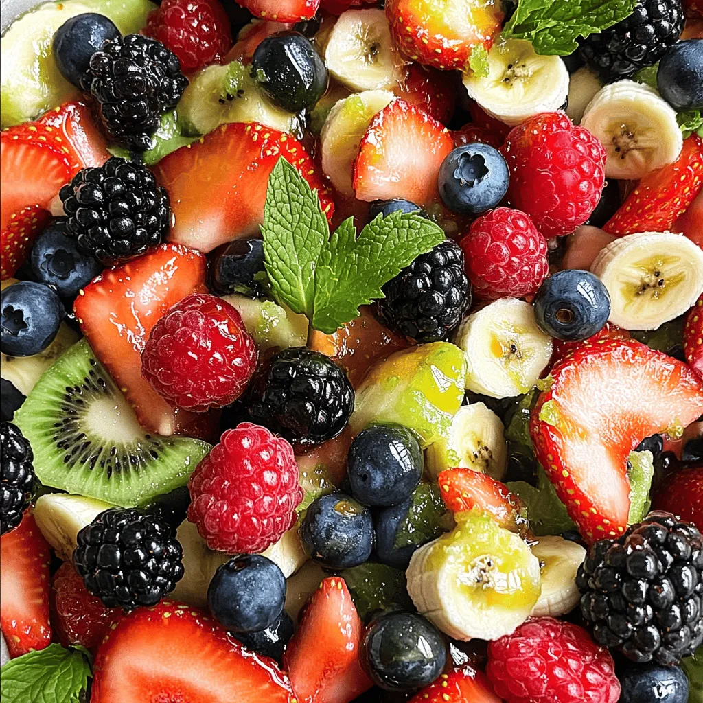 Berry Fruit Salad with Easy Honey Lime Dressing Delight