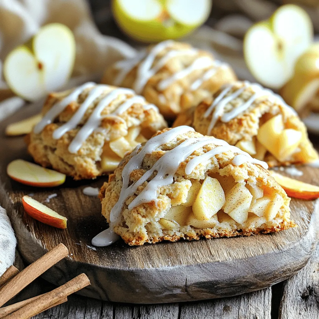 Cinnamon Apple Scones with Vanilla Drizzle Delight